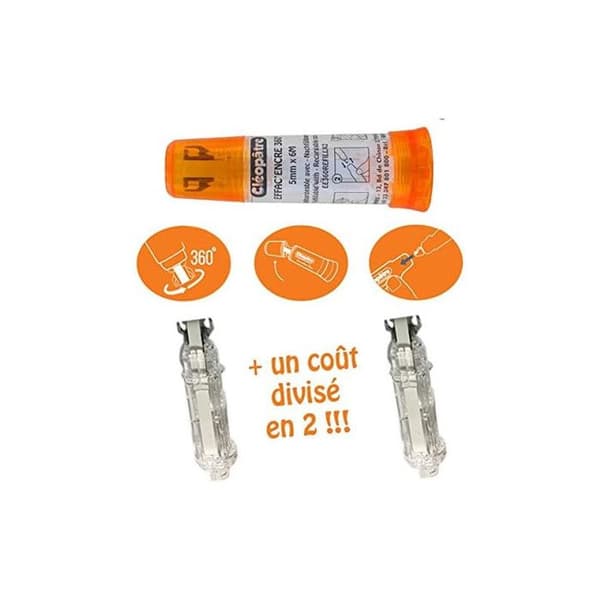 Korrigeringsutstrykare - KLÉOPÂTRE - Effac'Encre 360° - Rotationshuvud - Plastbesparing - Kompakt