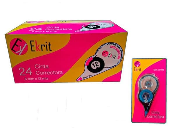 Ekrit korrigeringspenna 5mmx12m blisterförpackning