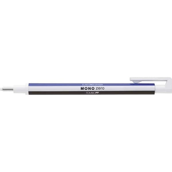 Suddgummipenna - TOMBOW - MONO ZERO ERASER - Vit/Blå/Svart - Precision - Uppladdningsbar
