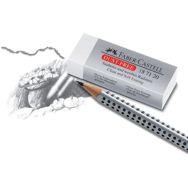 Gummi - FABER-CASTELL - Stoft fri - Vit - Ren suddgummi - Lite avfall