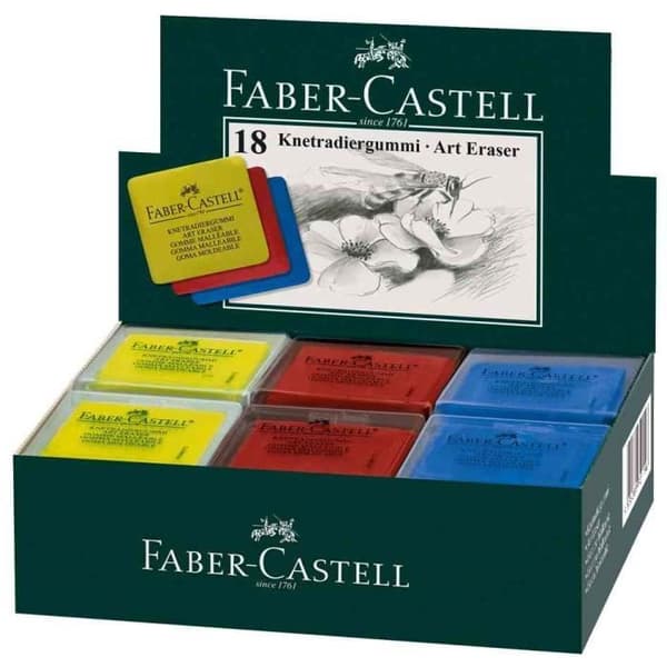 Formbar gummi - FABER-CASTELL - KONSTGUMMI - 18 stycken - Blandade färger - 40x35x10 mm