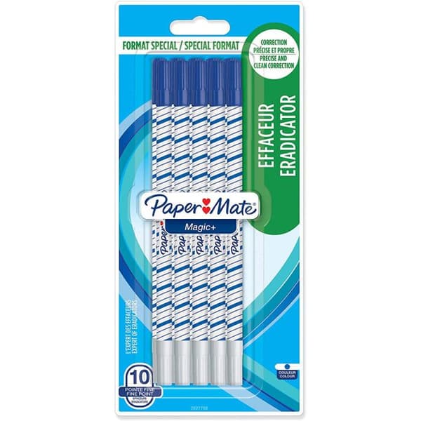 Omskrivningssuddgummi - Paper Mate - Magic+ - Fin spets - 10 enheter - I blister