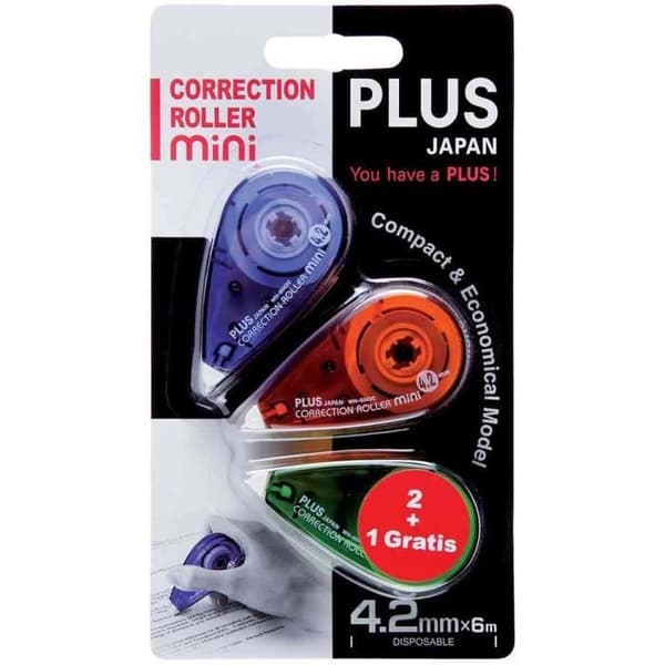 Set med 3 MINI korrigeringsrullar 4,2 mm x 6 m Assorted