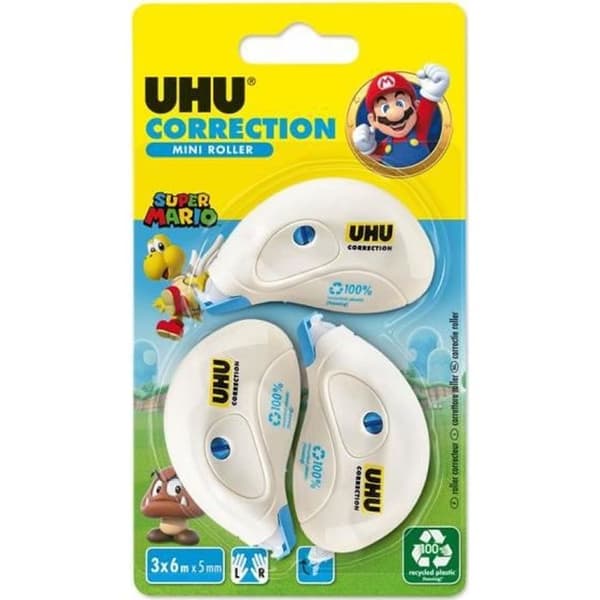 UHU-SATS MED 3 MINI KORRIGERINGSROLLAR 6mx5mm