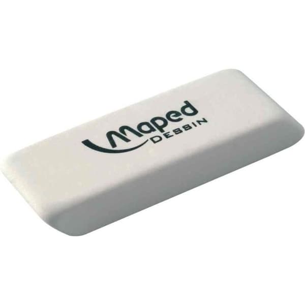 Gummi gummi - Maped - Liten modell - Vit - Fasede kanter - Hevea-extrakt