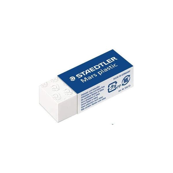 Plastgummi - STAEDTLER - Mars plastic mini - Vit - Glidande hylsa - Cellyförpackning