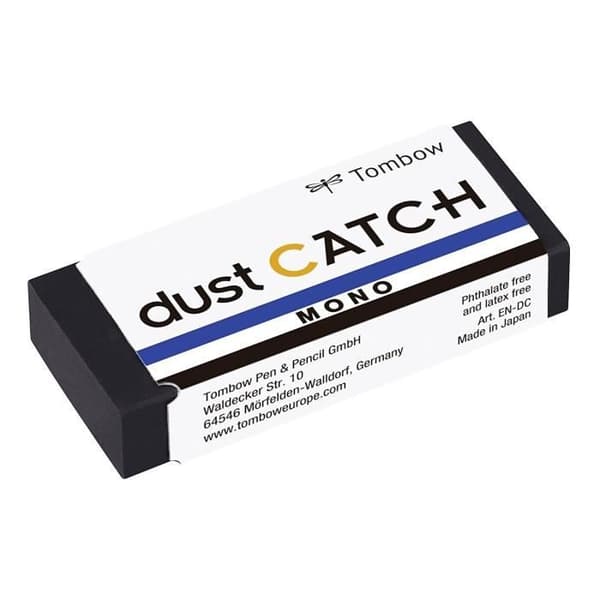 Plastsuddgummi - TOMBOW - MONO dust CATCH - Svart - Radering utan rester - Kompakta mått