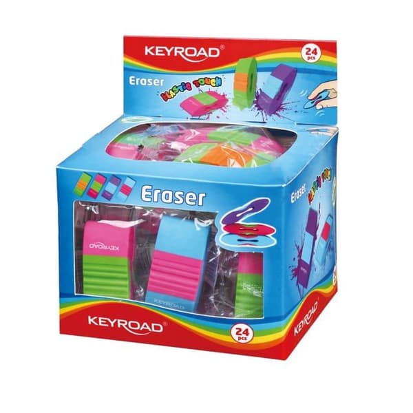 Gomme Keyroad Gomme universell Elastic Touch, förpackad display, blandade färger