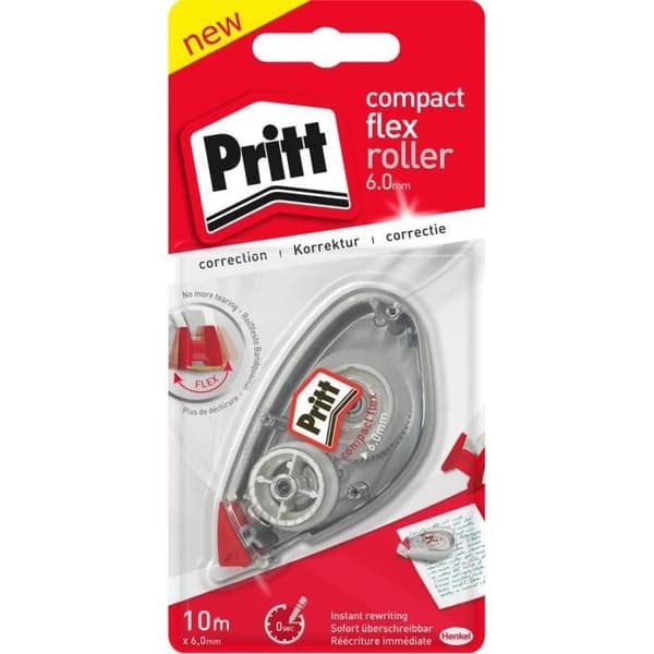 PRITT kompakt korrigeringsrulle - flex 6 mm - vit