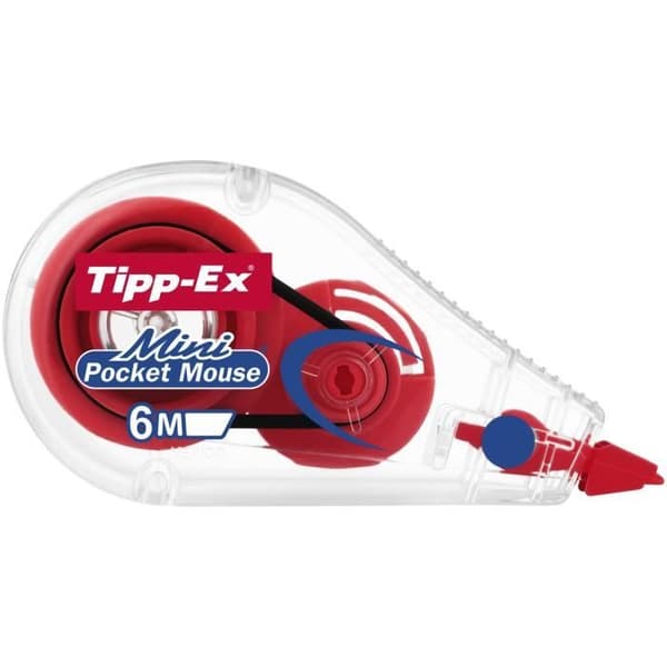 Rubans Korrektorer - Tipp-Ex - Mini Pocket Mouse - Blandade Färger - Förpackning med 10 - 5mm x 5m