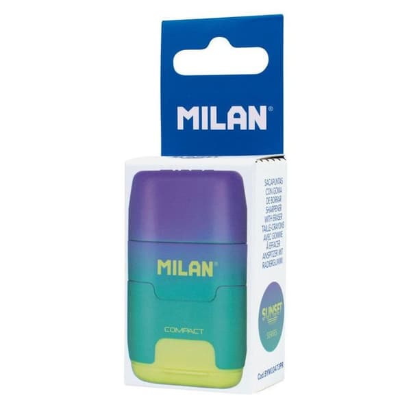 Vit suddgummi och pennvässare - 2 i 1 - Solnedgång - Milano