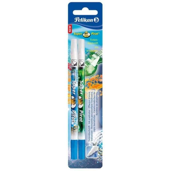Super Pirat Ink Erasers - Pelikan - Large - Bullet Tip - Set om 2