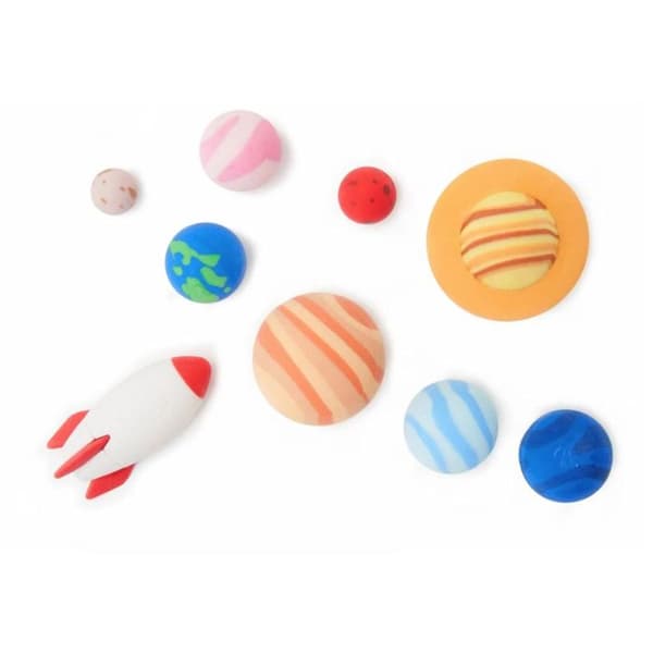 Set med 9 suddgummi - LEGAMI - Solsystem - Utbildning - Färgglad - Blandat