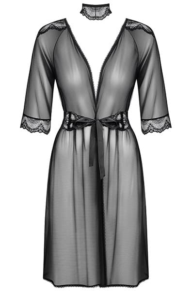 Obsessive Lucita Peignoir Black Seksikäs aamutakki