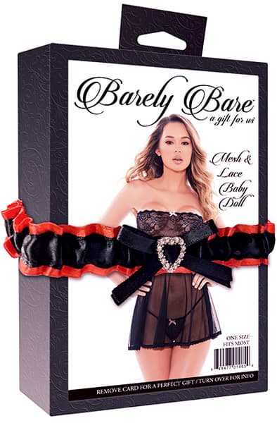 Barely Bare Mesh & Lace Baby Doll Black Babydoll
