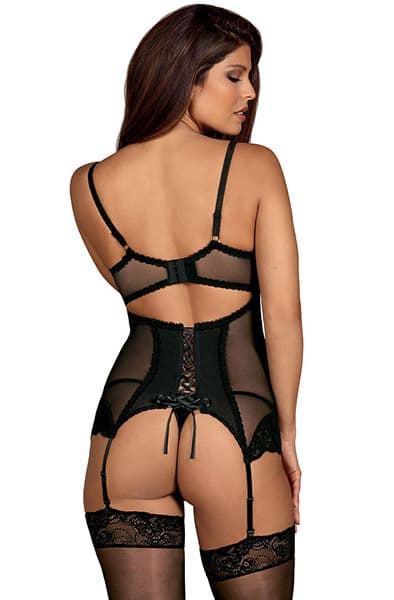 Obsessive Amallie Corset & Thong seksikkäät alusvaatteet