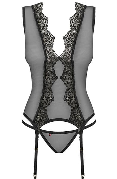 Obsessive Meshlove Corset & Thong seksikkäät alusvaatteet