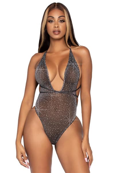 Lurex & Rhinestone Teddy Teddy Onesize
