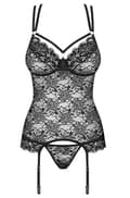 Miniatyrbillede 3 af 5: Obsessive 860-COR-1 Corset & Thong Black