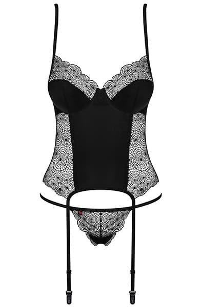 Obsessive Sharlotte Corset & Thong Black