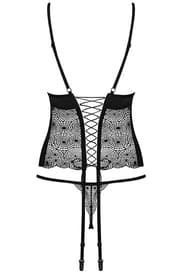 Obsessive Sharlotte Corset & Thong Black