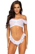 Miniatyrbild 1 av 3: Lace Ruffle Crop Top And Panty Sexiga underkläder