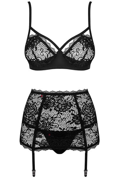 Obsessive Peonesia 3-pcs Set Black