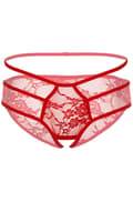 Miniatyrbild 3 av 3: Jade Crotchless Bikini Panty Red Trosa med öppen gren