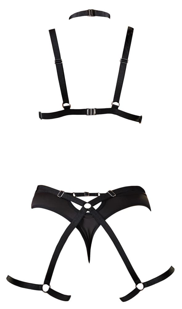 COTTELLI BONDAGE HARNESS SÆT SORT S/L