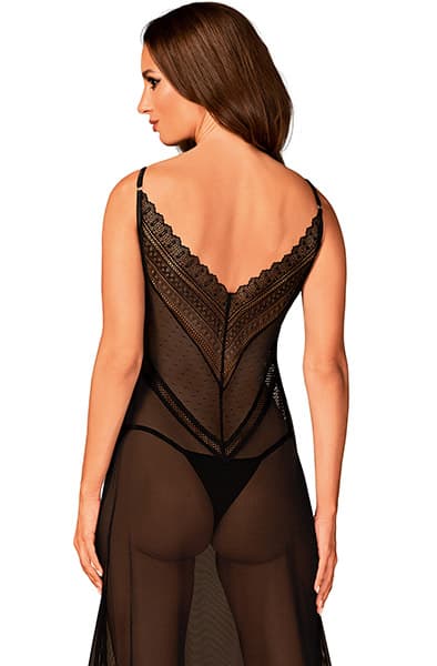 Obsessive Estiqua Chemise Black Sexy undertøy