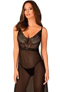 Miniatyrbilde 1 av 5: Obsessive Estiqua Chemise Black Sexy undertøy