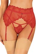 Miniatyrbild 1 av 5: Obsessive Lonesia Garter Belt Red Strumebandshållare