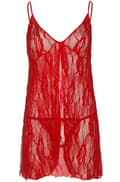 Miniatyrbilde 3 av 4: Romantic Babydoll & G-String Red Babydoll