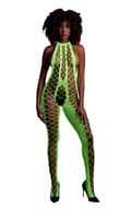 Miniatyrbillede 1 af 2: Grøn Bodystocking med Halterneck