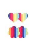 Miniatyrbild 1 av 2: RAINBOW PASTIES HEART & FLOWER 2-PAIR