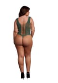 Miniatyrbillede 2 af 2: Grøn Teddy V-udskæring - Plus size