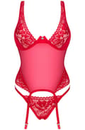 Miniatyrbillede 3 af 5: Obsessive Lacelove Corset Red Korset & g-streng