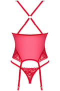 Miniatyrbillede 4 af 5: Obsessive Lacelove Corset Red Korset & g-streng