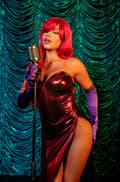 Miniatyrbilde 5 av 5: Leg Avenue Shimmer Bodysuit Red