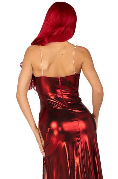 Leg Avenue Shimmer Bodysuit Red
