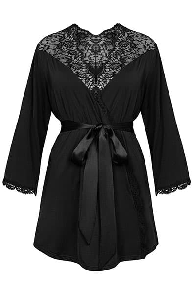 Obsessive Bellastia Peignoir Black Sexet undertøj