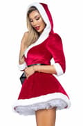 Miniatyrbilde 3 av 6: Leg Avenue Mrs. Claus Hooded Dress