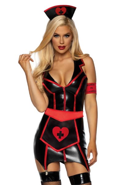Leg Avenue Vinyl Naughty Nurse Rollspel & Maskerad XS