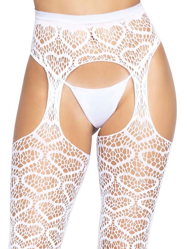 Leg Avenue: Heart Net Suspender Hose, One Size