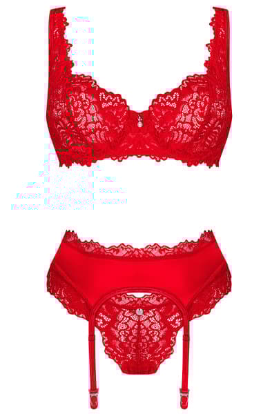 Obsessive Amor Cherris 3-pcs Set Red BH & BH-set