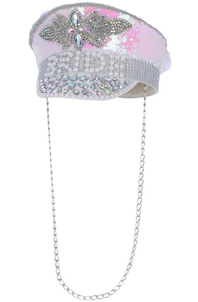 Fever Deluxe Sequin & Pearl Bride Captains Hat