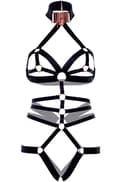 Miniatyrbillede 6 af 6: Kink Satin Elastic Crotchless Teddy Teddy