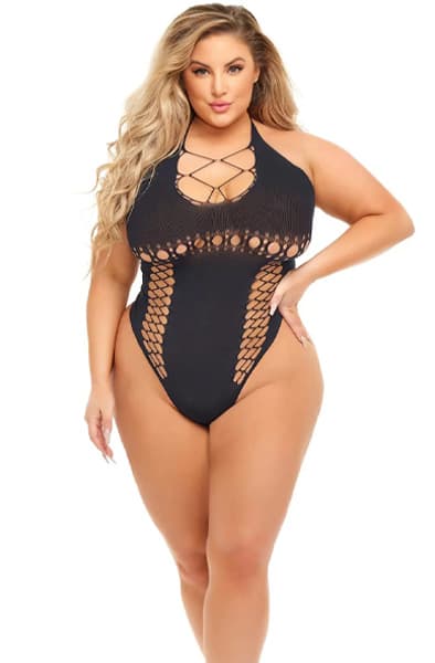 Hot Too Handle Bodysuit Black Teddy