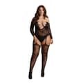 Miniatyrbilde 1 av 2: Criss Cross Neck Suspender Bodystocking - Plus Size