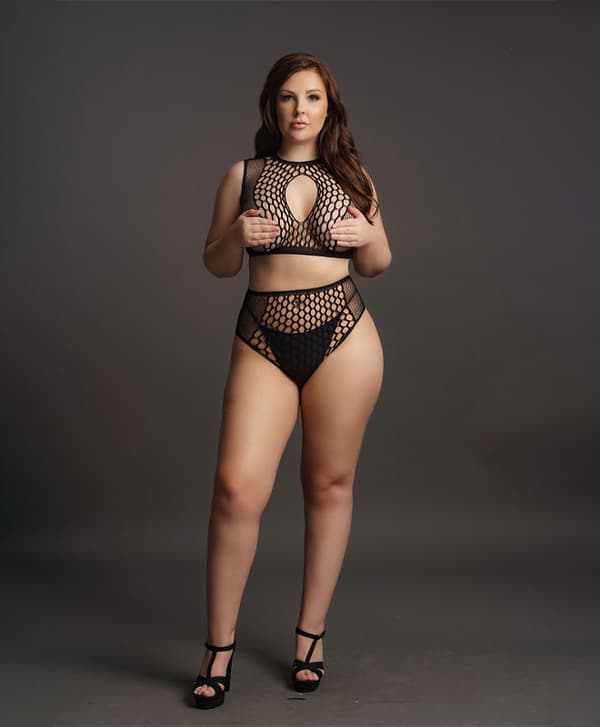 Le Desir Duo Net Key-Hole Bra Set